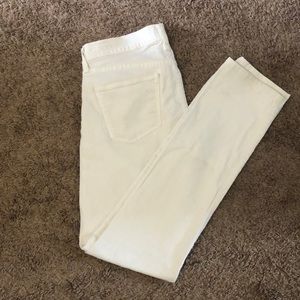 White straight leg jeans